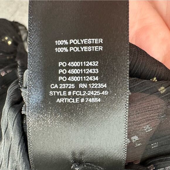 Sunday Best NWT Women’s Jinx Gold Fleck Sheer Babydoll Top in Black Size Medium - Picture 8 of 9